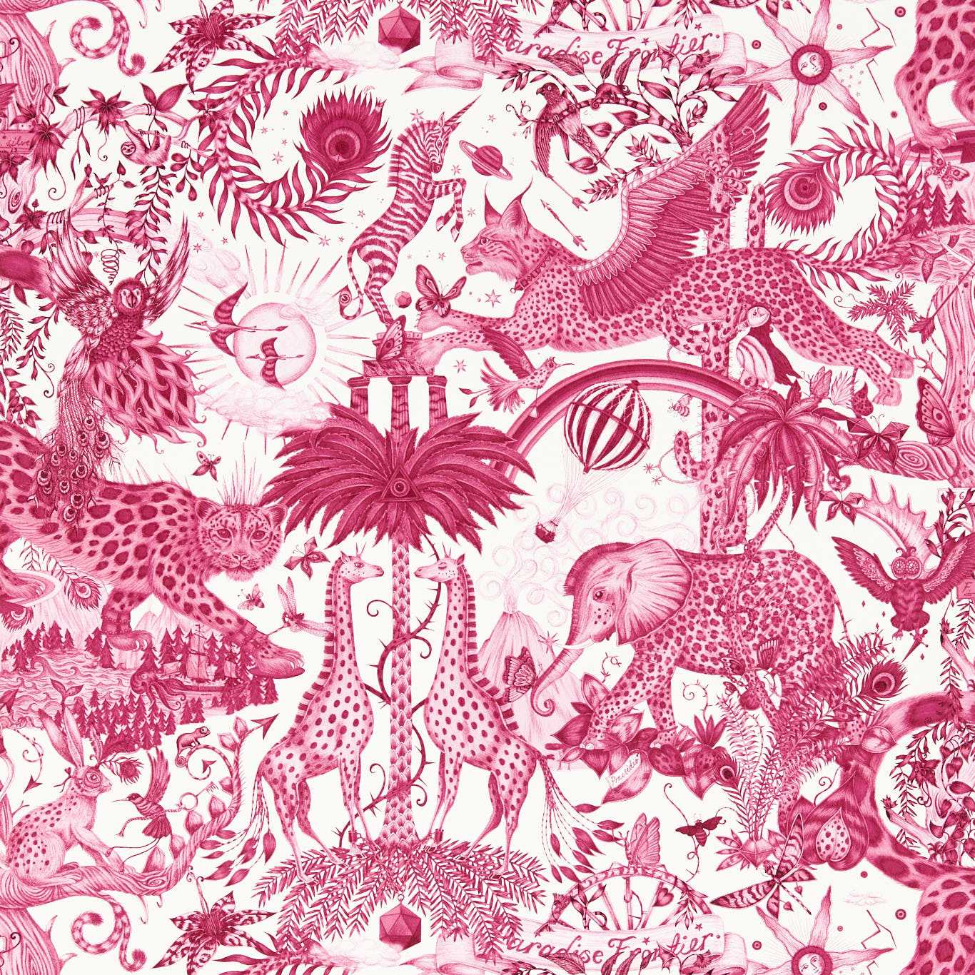 Paradise Lost Wallpaper - Berry - Clarke & Clarke - Emma J Shipley - W0216/01 - Premier Wallcovering