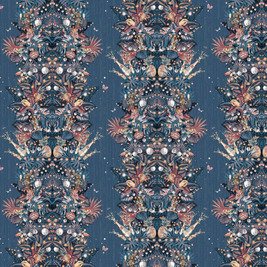 Paradise Party Wallpaper - Blueberry Rose - Brand McKenzie - BMGI006/07A - Premier Wallcovering