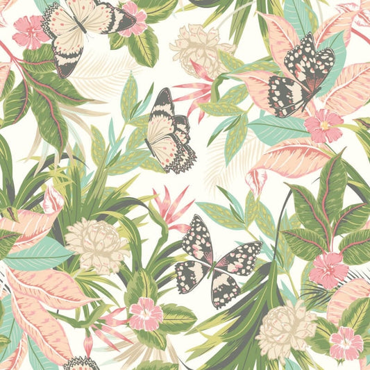 Paradise Wallpaper - French Rose - Hoopla Walls - HWA1189W - Premier Wallcovering