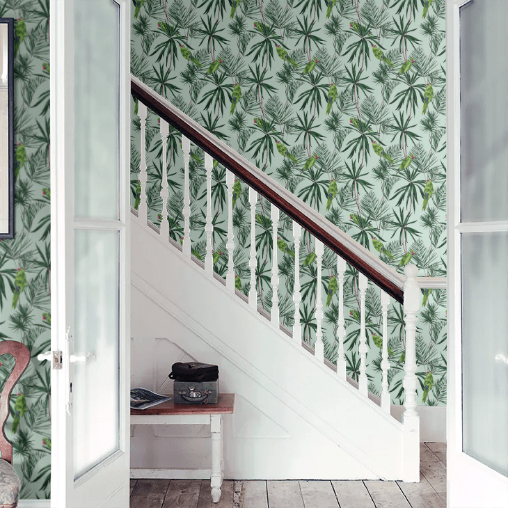 Paradise Wallpaper - Duck Egg - Ohpopsi - WLD53124W - Premier Wallcovering