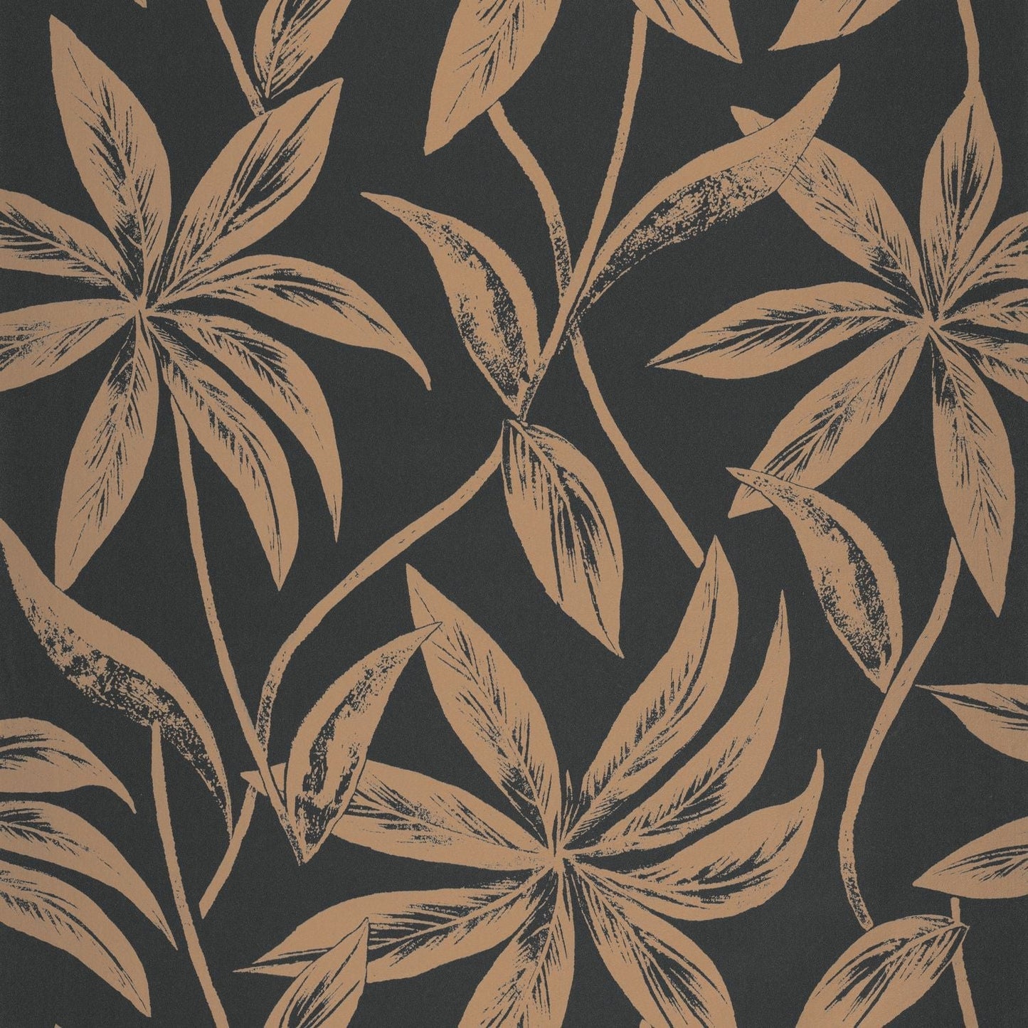 Paradisio Wallpaper - Noir Cuivre - Caselio - 103709050 - Premier Wallcovering