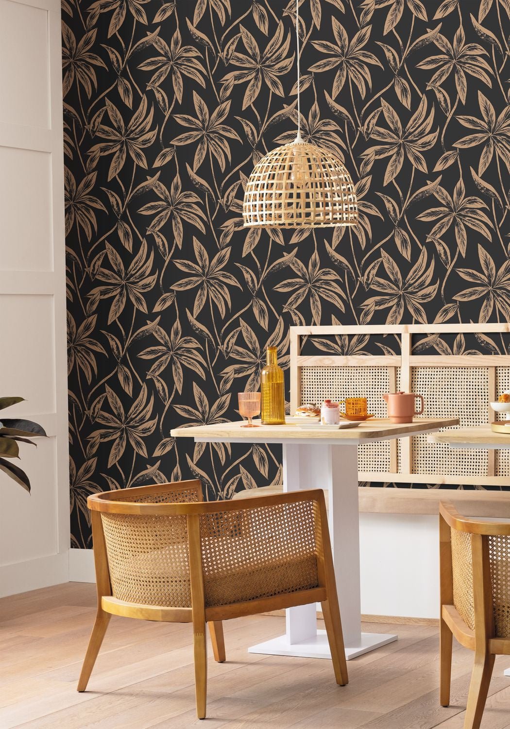 Paradisio Wallpaper - Noir Cuivre - Caselio - 103709050 - Premier Wallcovering