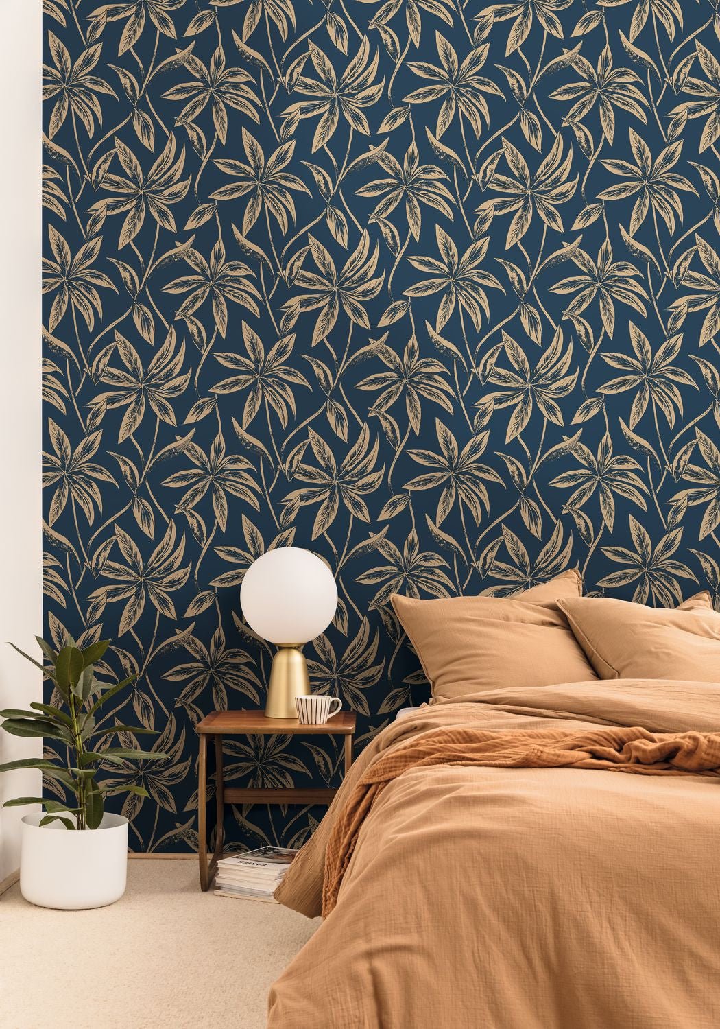 Paradisio Wallpaper - Bleu Nuit - Caselio - 103706060 - Premier Wallcovering