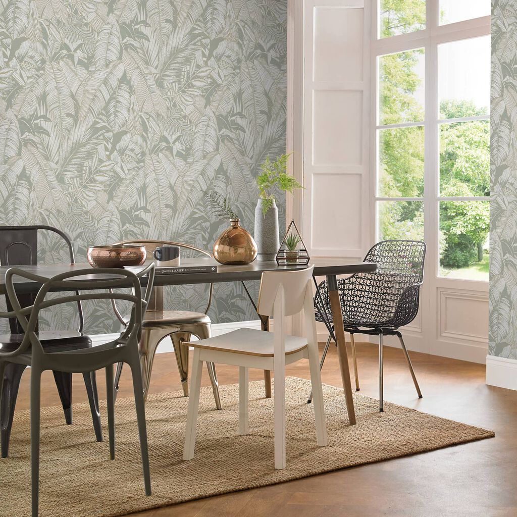 Paradys Wallpaper - Sage - Graham & Brown - 119670 - Premier Wallcovering