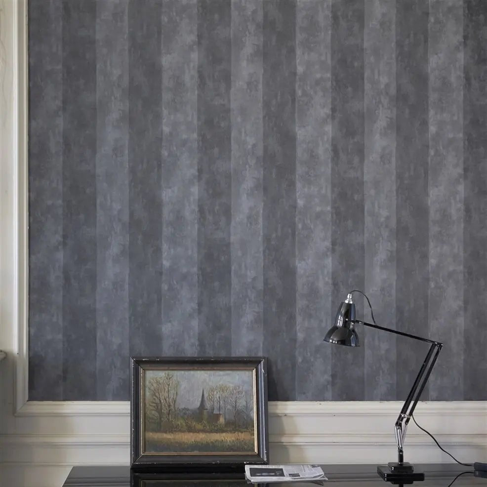 Parchment Stripe Wallpaper - Notting Hill Slate - Designers Guild - PDG720/24 - Premier Wallcovering