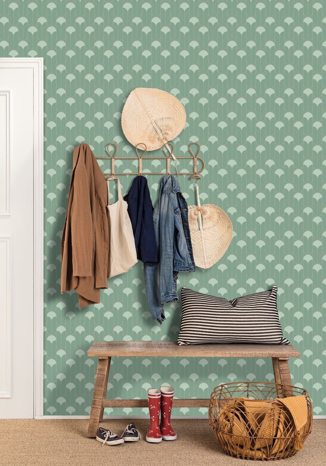 Paris Wallpaper - Vert De Gris - Caselio - 103967299 - Premier Wallcovering