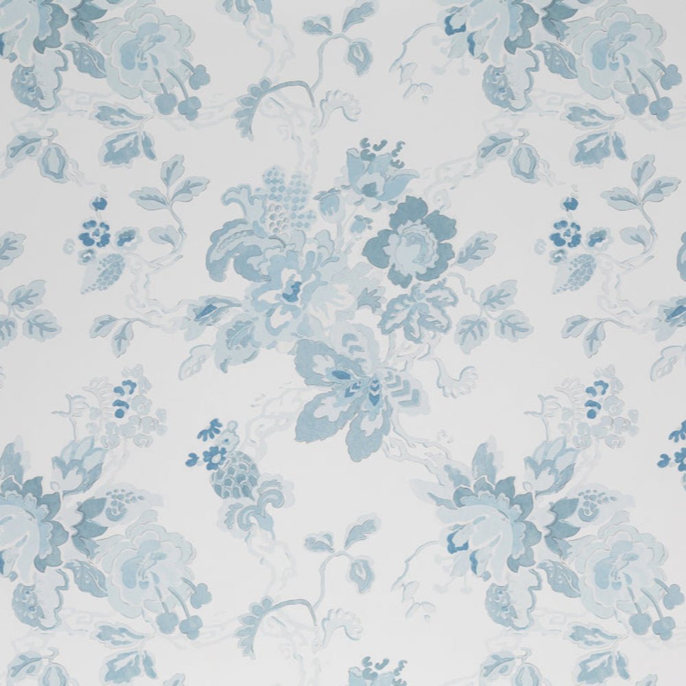 Parnham Wallpaper - Blue/ White - Blithfield - 530-01 - Premier Wallcovering