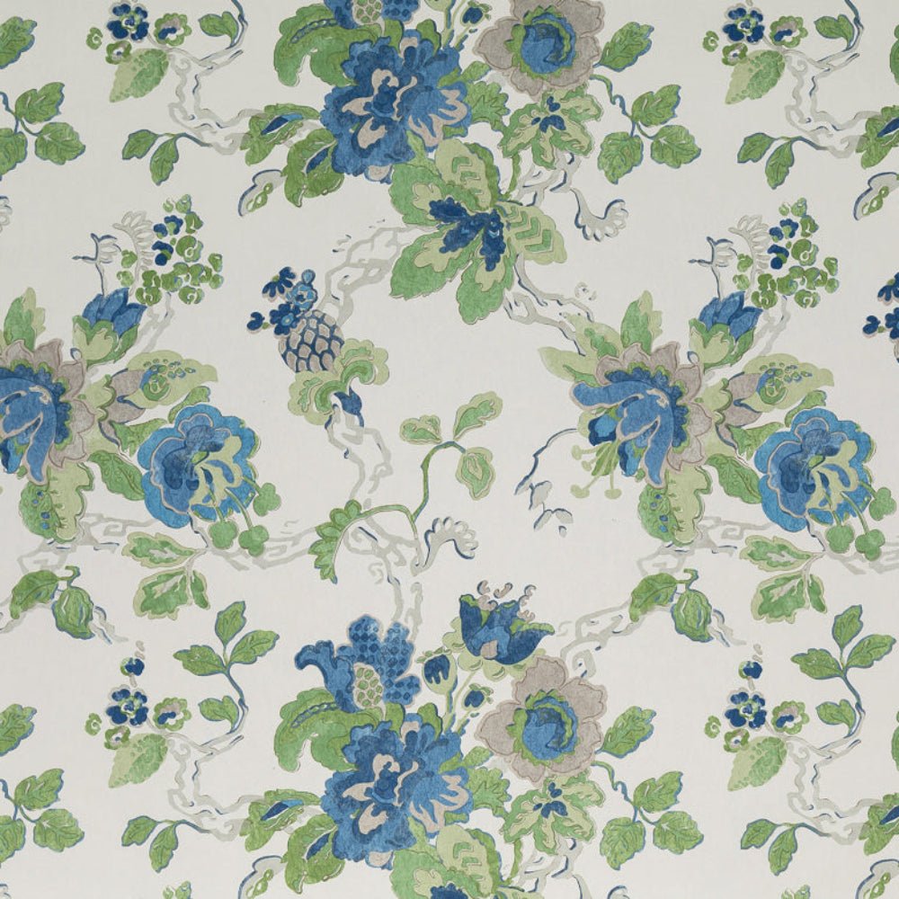 Parnham Wallpaper - Cornflour/ Lime - Blithfield - 530-09 - Premier Wallcovering