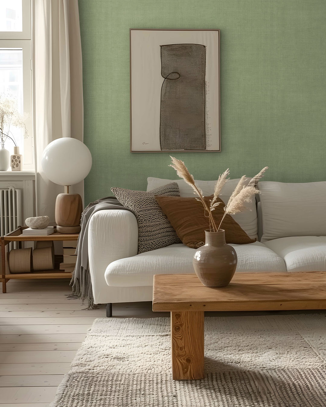 Päron Wallpaper - Green - Midbec - 16039 - Premier Wallcovering