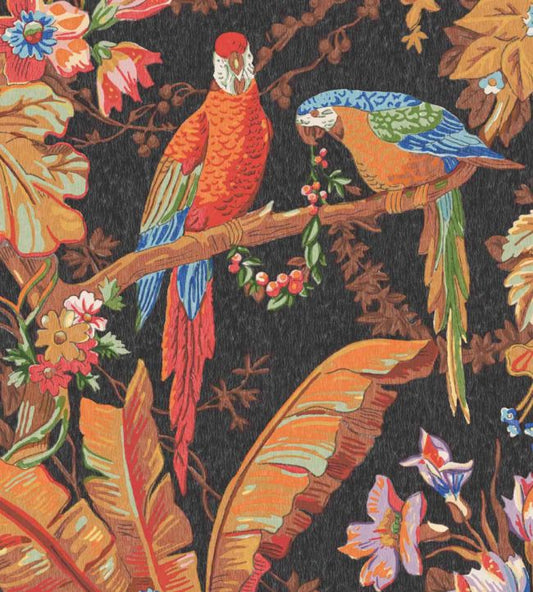 Parrot Talk Fabric - Terracotta Sunset - Woodchip & Magnolia - WMF - 322 - 01VD - Premier Wallcovering
