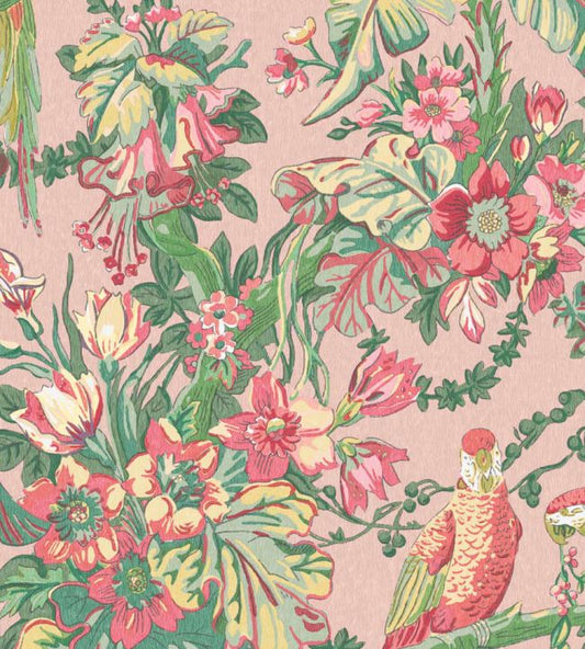 Parrot Talk Wallpaper - Sunset Pink - Woodchip & Magnolia - WM - 322 - 04R - Premier Wallcovering
