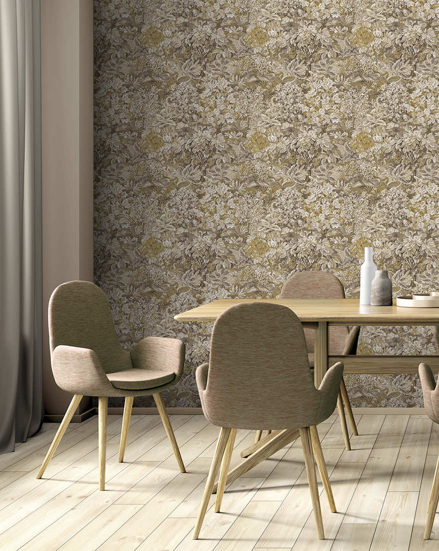 Parsons Wood Wallpaper - Yellow/Beige - Holden Décor - 91632 - Premier Wallcovering