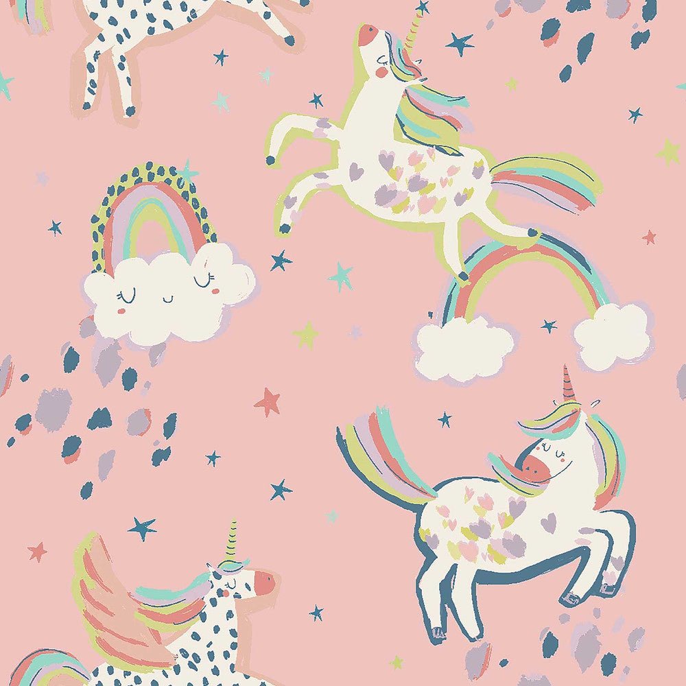 Party Unicorn Wallpaper - Pink - Next - 118328 - Premier Wallcovering