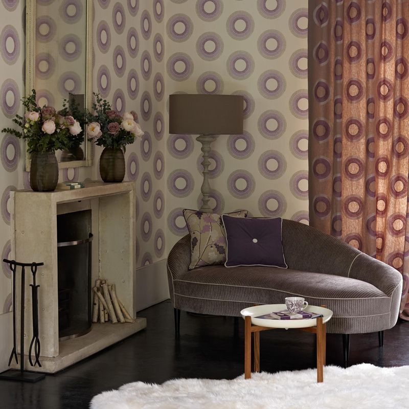 Parure Wallpaper - Linen/Fucsia/Purple - Osborne & Little - W6436-04 - Premier Wallcovering