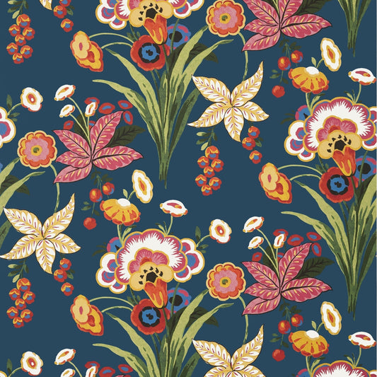 Pasadena Wallpaper - Navy - Thibaut - T20854 - Premier Wallcovering