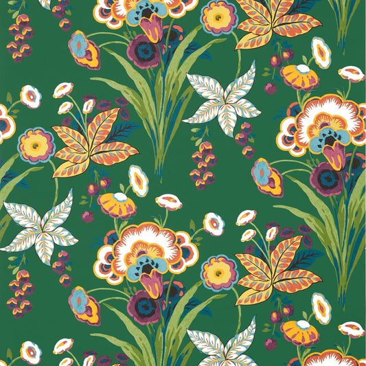 Pasadena Wallpaper - Emerald - Thibaut - T20849 - Premier Wallcovering