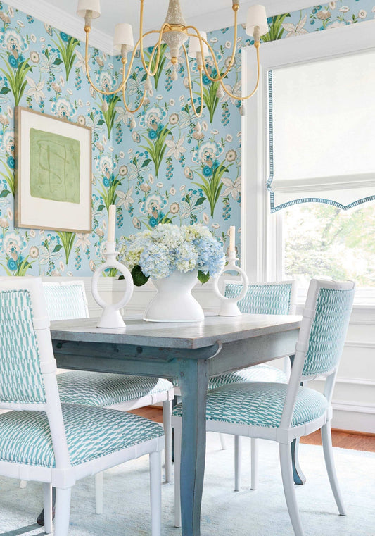 Pasadena Wallpaper - Navy - Thibaut - T20854 - Premier Wallcovering