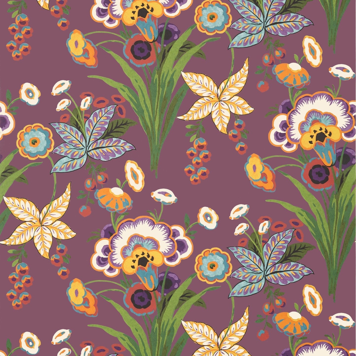 Pasadena Wallpaper - Plum - Thibaut - T20850 - Premier Wallcovering
