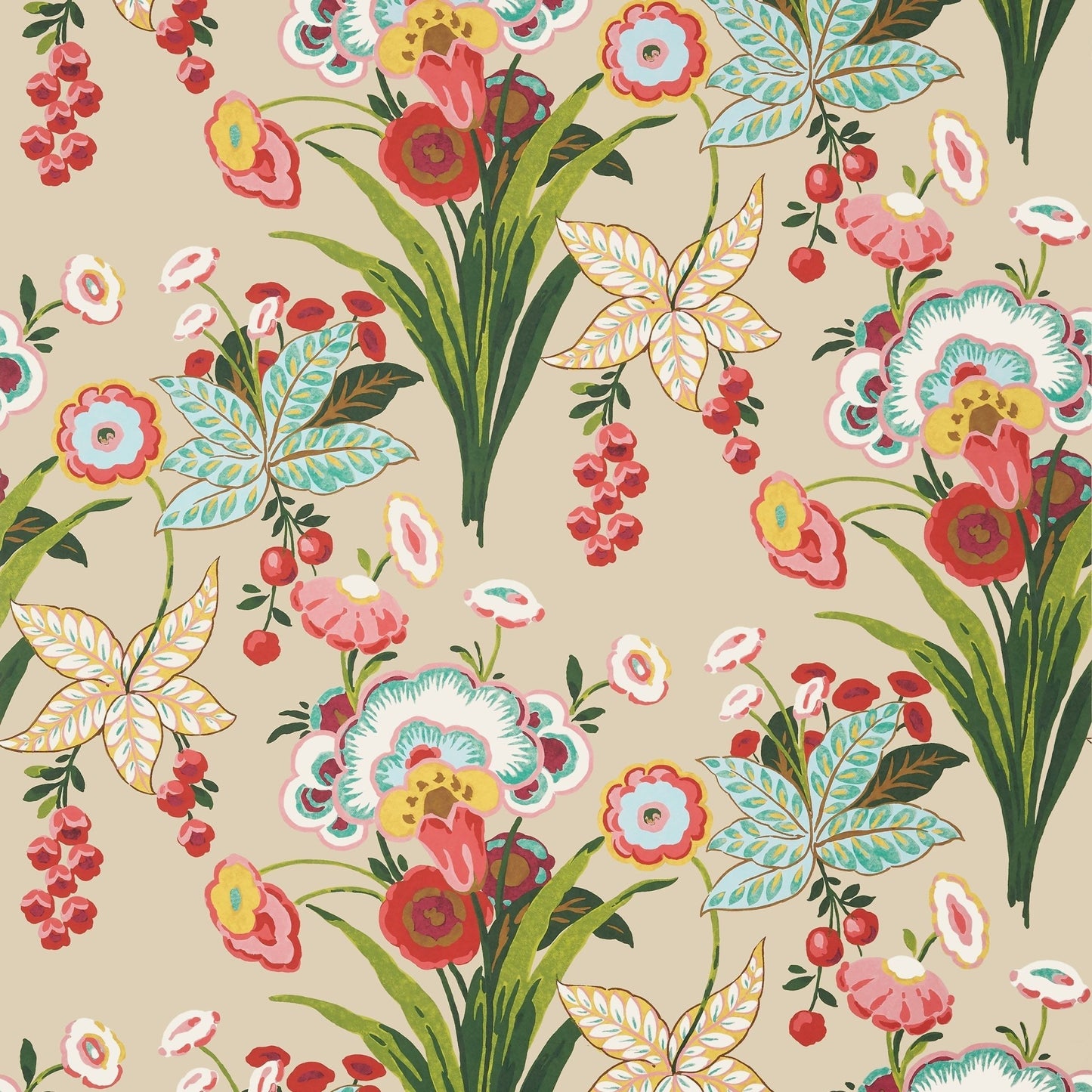 Pasadena Wallpaper - Cream - Thibaut - T20852 - Premier Wallcovering