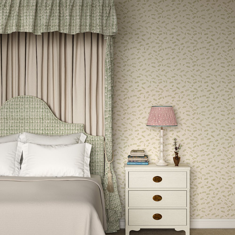 Pasha Sprig Wallpaper - Soft Green - Penny Morrison - PASHA-SOFTGREEN - Premier Wallcovering