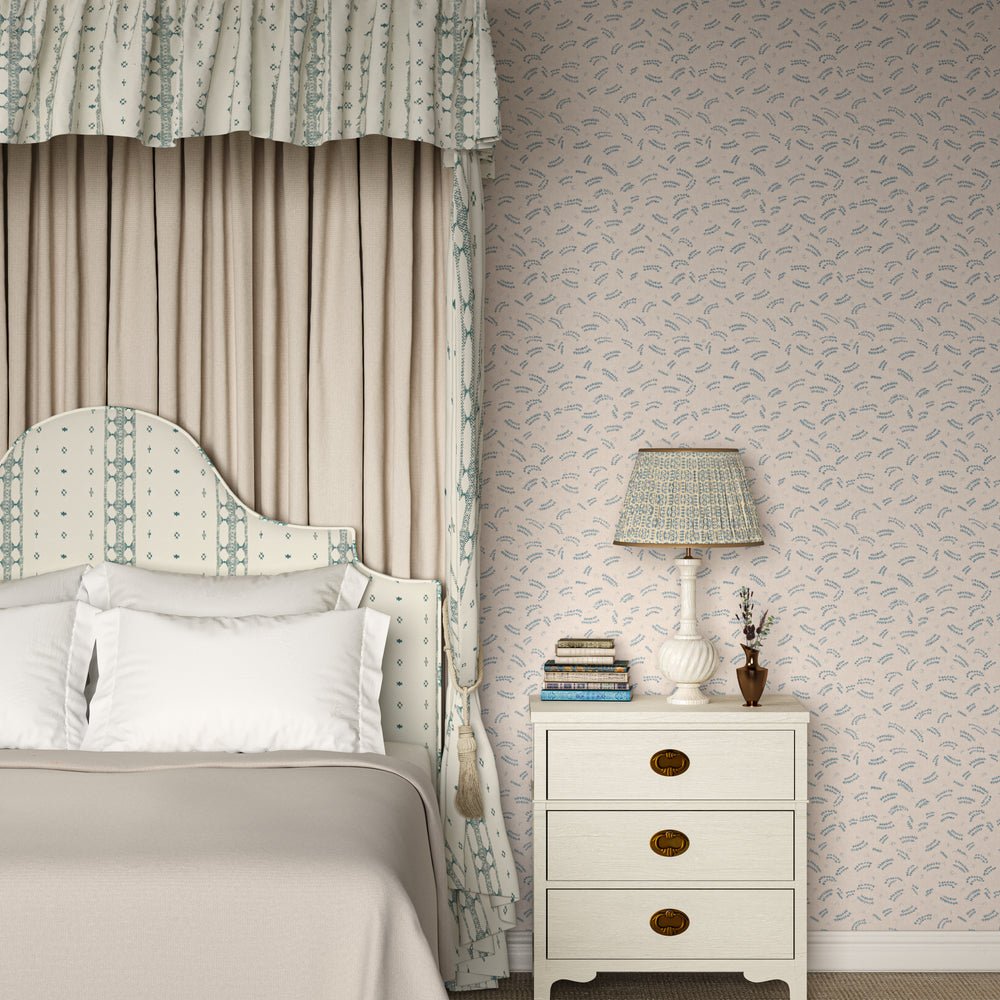 Pasha Sprig Wallpaper - Duck Egg - Penny Morrison - PASHA-DUCKEGG - Premier Wallcovering
