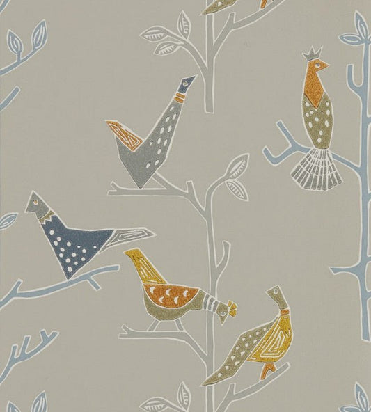 Passaro Wallpaper - Rose / Steel - NJAP111924 - Scion - Premier Wallcovering