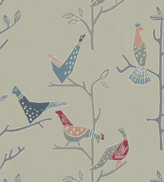 Passaro Wallpaper - Rose / Steel - NJAP111924 - Scion - Premier Wallcovering