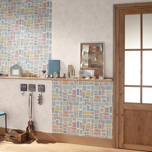 Passport Uni Wallpaper - Bleu Gris - Caselio - 66626196 - Premier Wallcovering