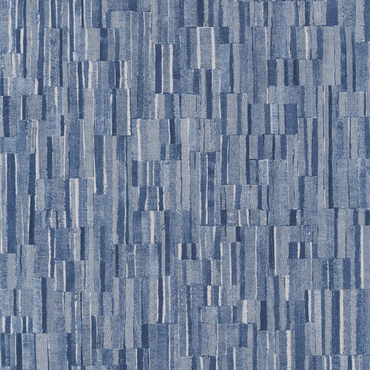 Patch Denim Textiles Wallpaper - Bleu Denim - Casadeco - 87526618 - Premier Wallcovering