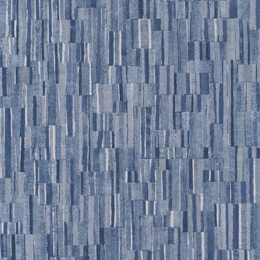 Patch Denim Textiles Wallpaper - Bleu Denim - Casadeco - 87526618 - Premier Wallcovering