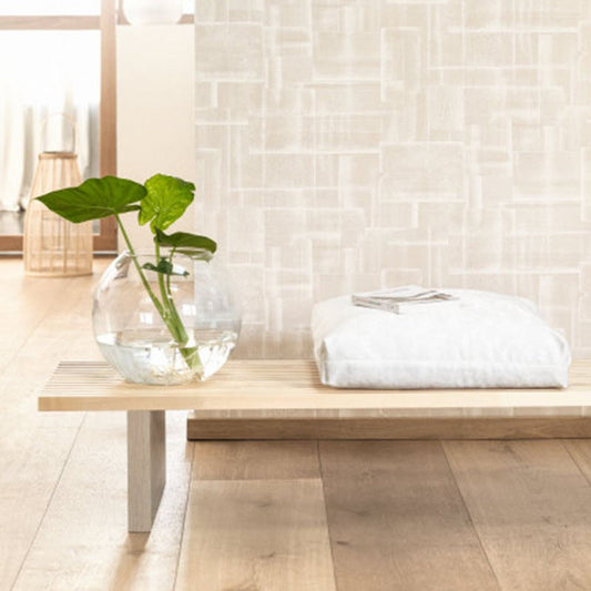 Patch Ginkgo Wallpaper - Beige Lin - Casadeco - 86231111 - Premier Wallcovering