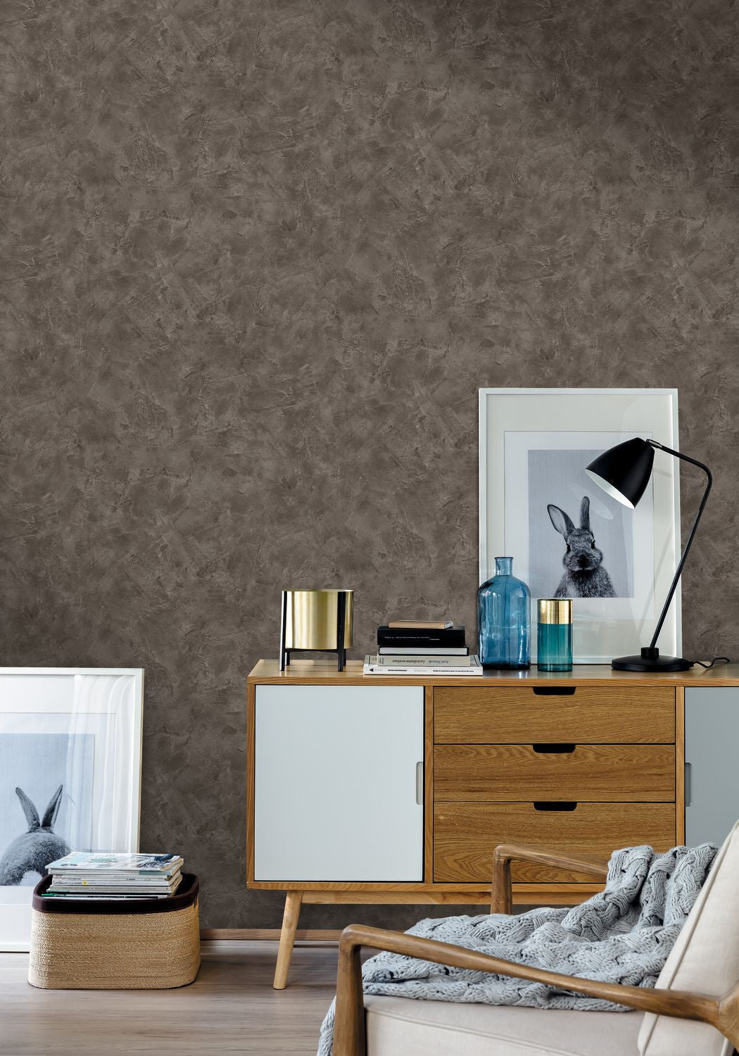Patine Uni Wallpaper - Sepia - Caselio - 100229850 - Premier Wallcovering