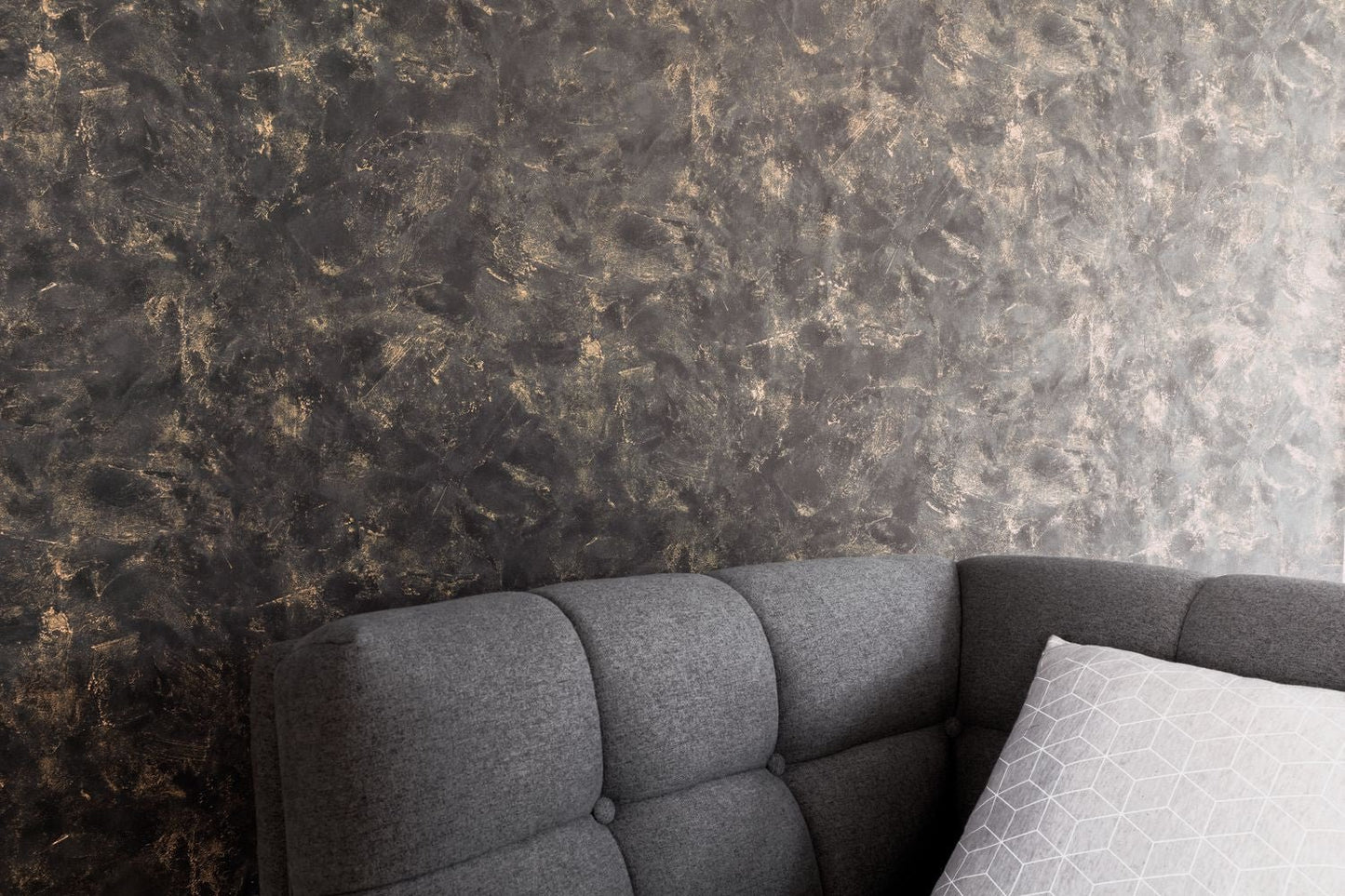 Patine Uni Wallpaper - Noir - Caselio - 100229998 - Premier Wallcovering