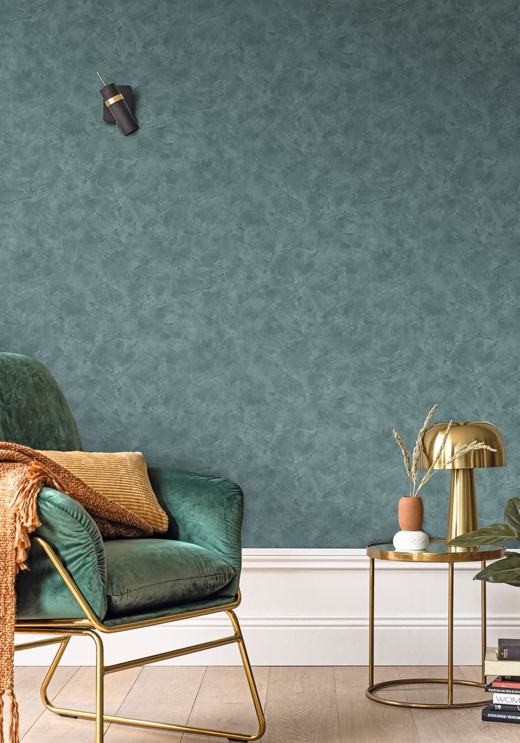 Patine Uni Wallpaper - Vert D'eau - Caselio - 100227784 - Premier Wallcovering