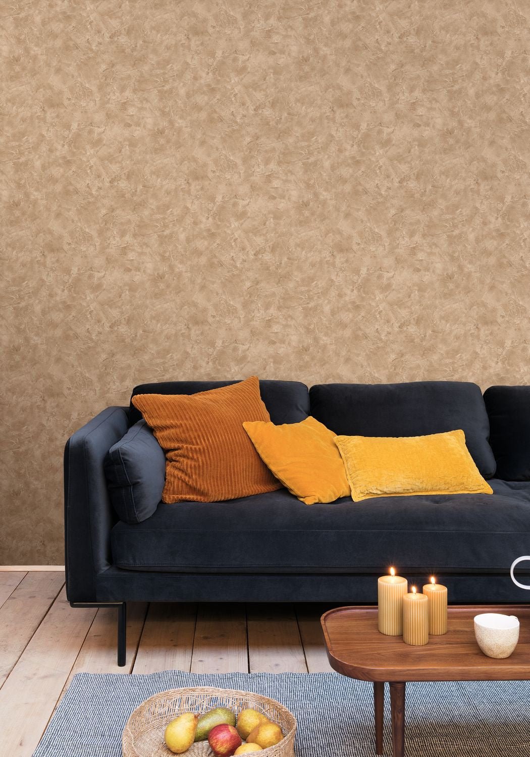 Patine Uni Wallpaper - Cafe Au Lait - Caselio - 100222284 - Premier Wallcovering