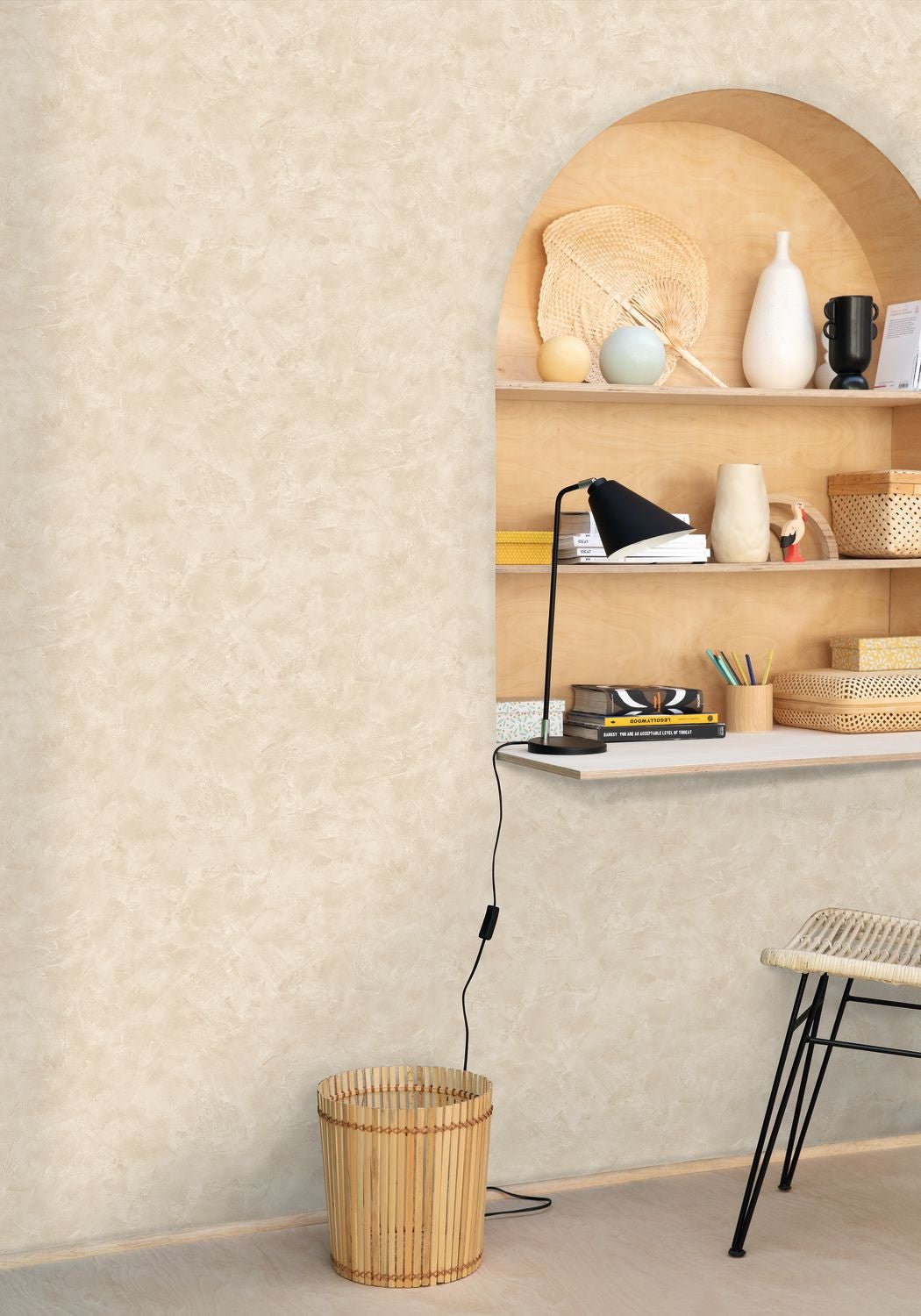 Patine Uni Wallpaper - Creme - Caselio - 100221348 - Premier Wallcovering