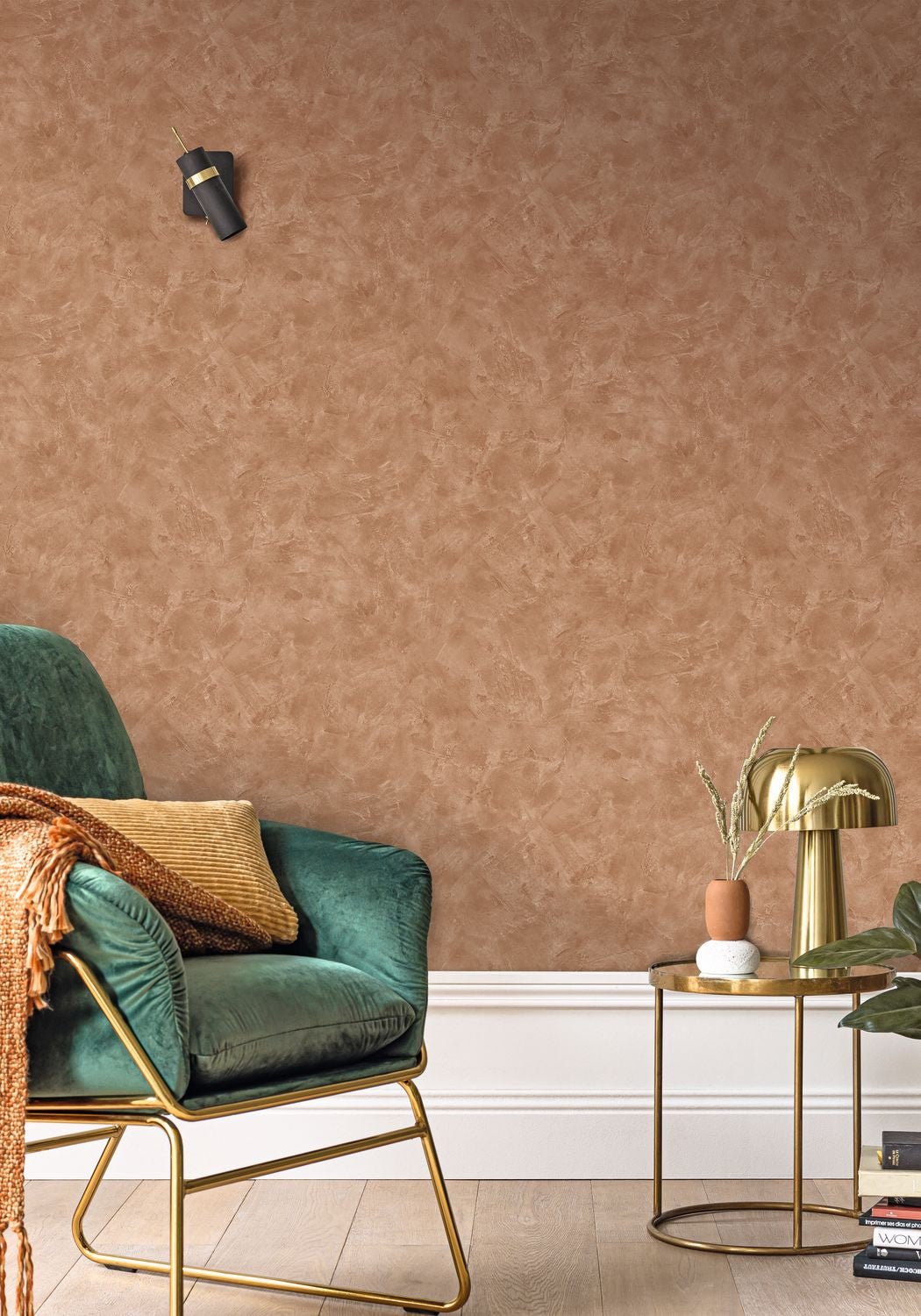 Patine Uni Wallpaper - Noisette - Caselio - 100222477 - Premier Wallcovering