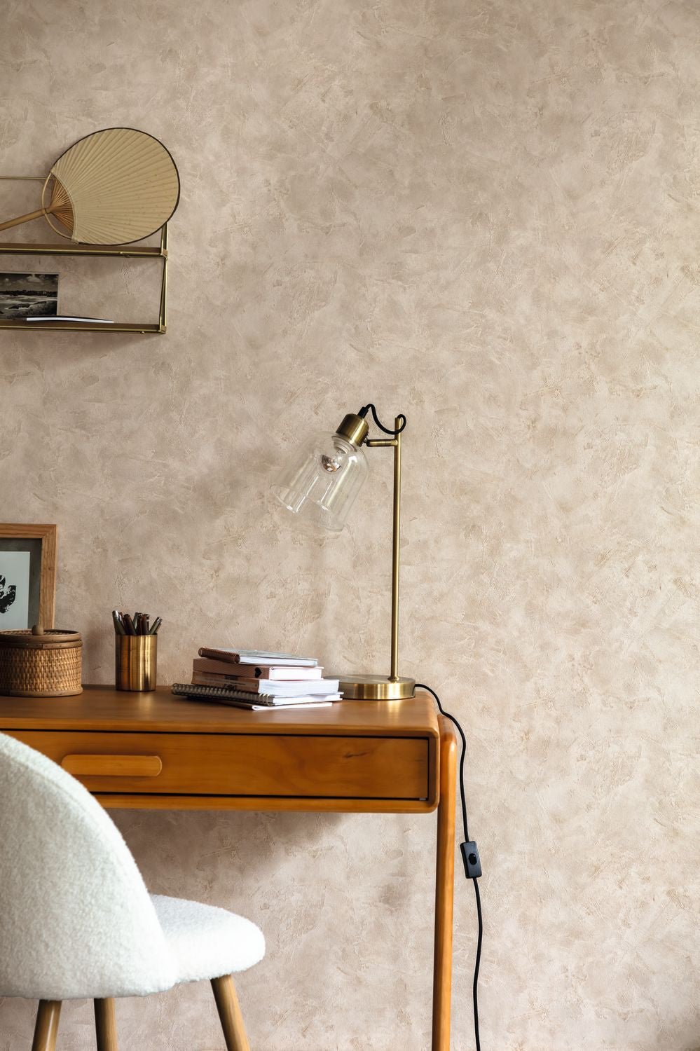 Patine Uni Wallpaper - Beige - Caselio - 100221933 - Premier Wallcovering