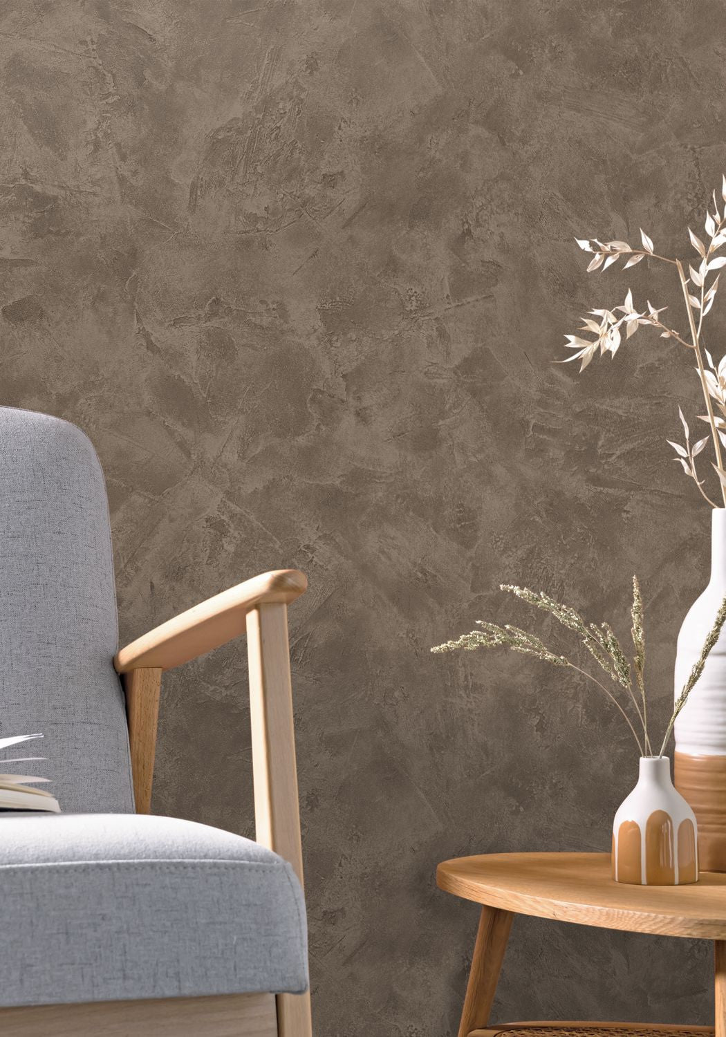 Patine Uni Wallpaper - Chataigne Fonce - Caselio - 100221987 - Premier Wallcovering