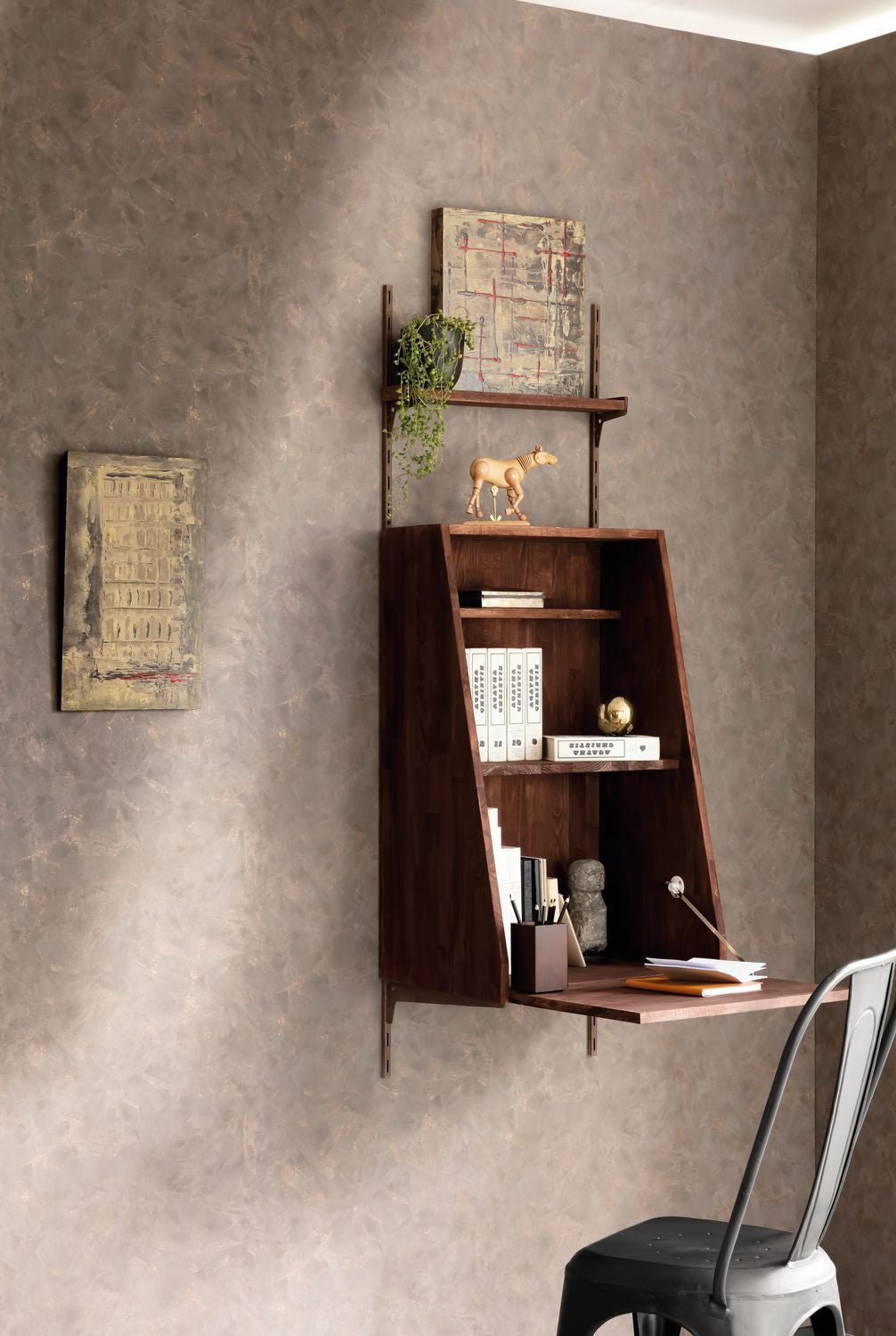 Patine Uni Wallpaper - Brun Cuivre - Caselio - 100222234 - Premier Wallcovering