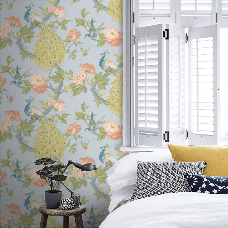 Pavona Wallpaper - Skye - Little Greene - 0245PASKYEZ - Premier Wallcovering