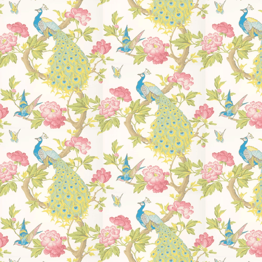 Pavona Wallpaper - Blanche - Little Greene - 0245PABLANC - Premier Wallcovering