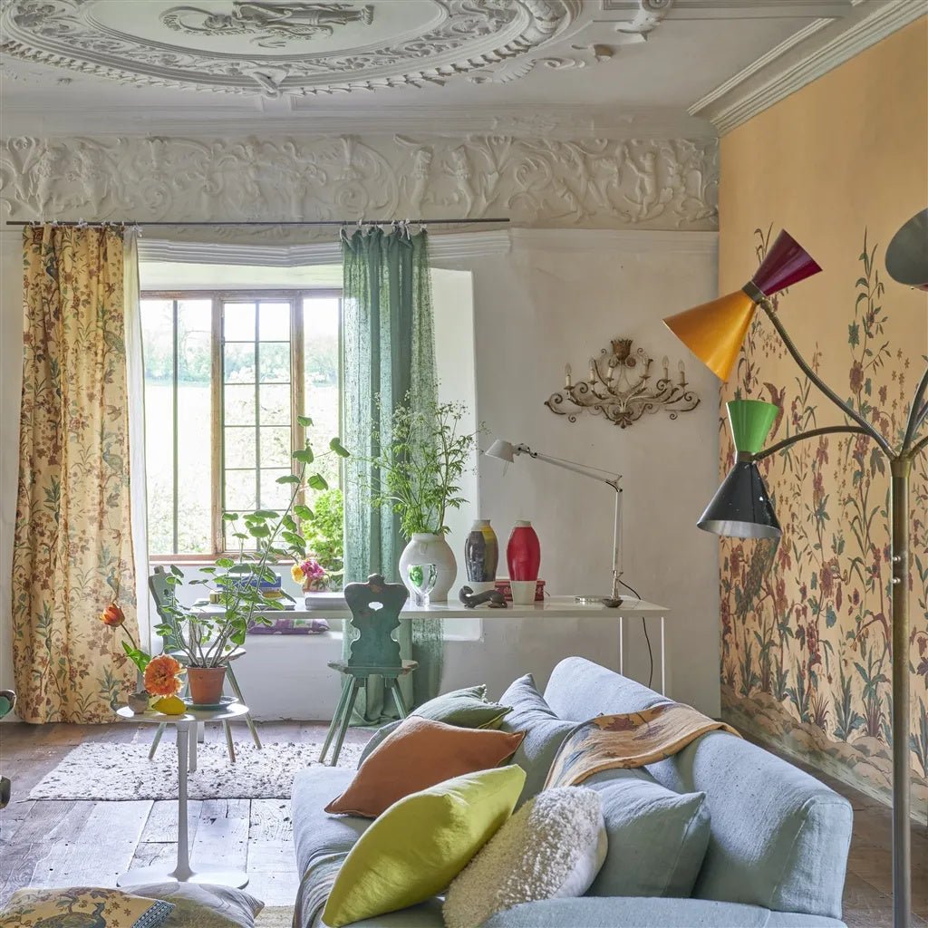 Peacock Toile Scene 1 Wallpaper - Sepia - John Derian - PJD6013/01 - Premier Wallcovering