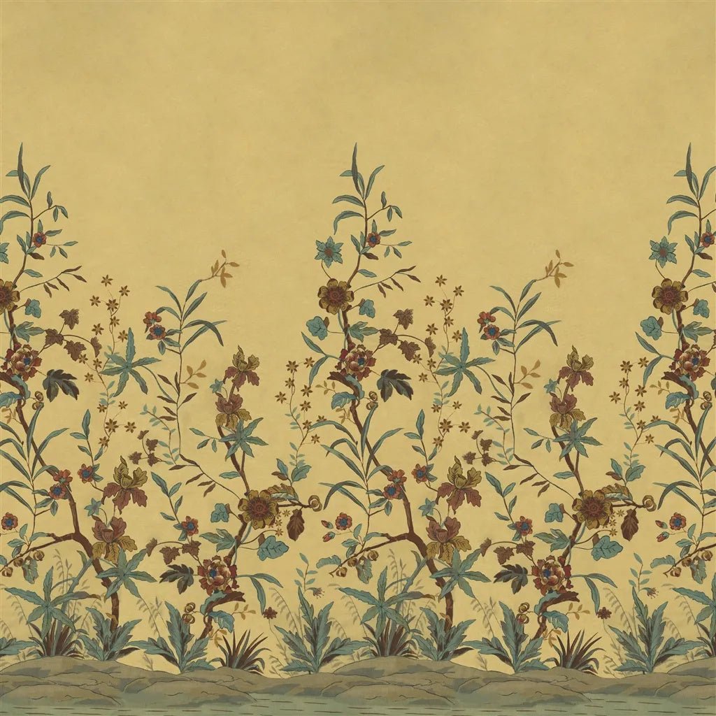 Peacock Toile Scene 2 Wallpaper - Sepia - John Derian - PJD6014/01 - Premier Wallcovering