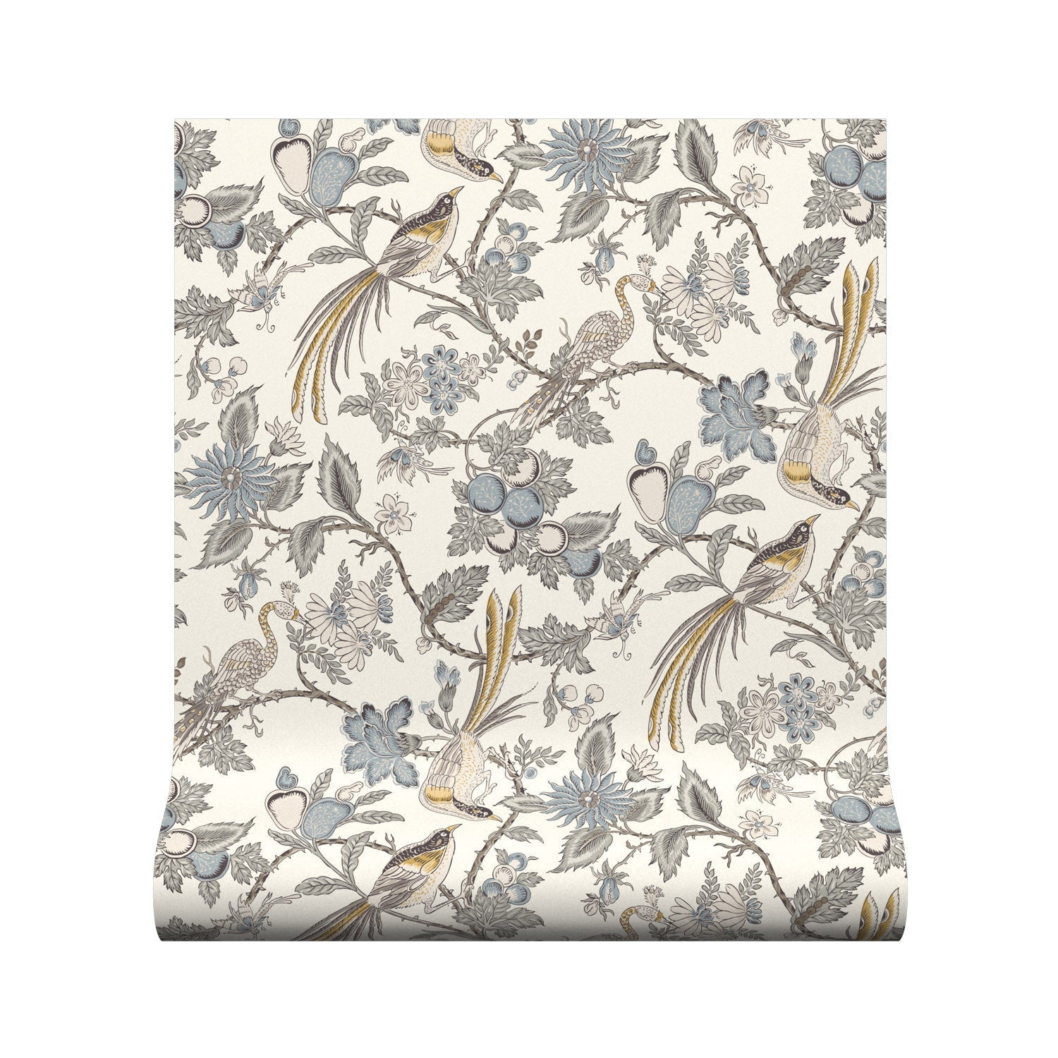 Peacock Trail Wallpaper - Sky - Warner House - Premier Wallcovering
