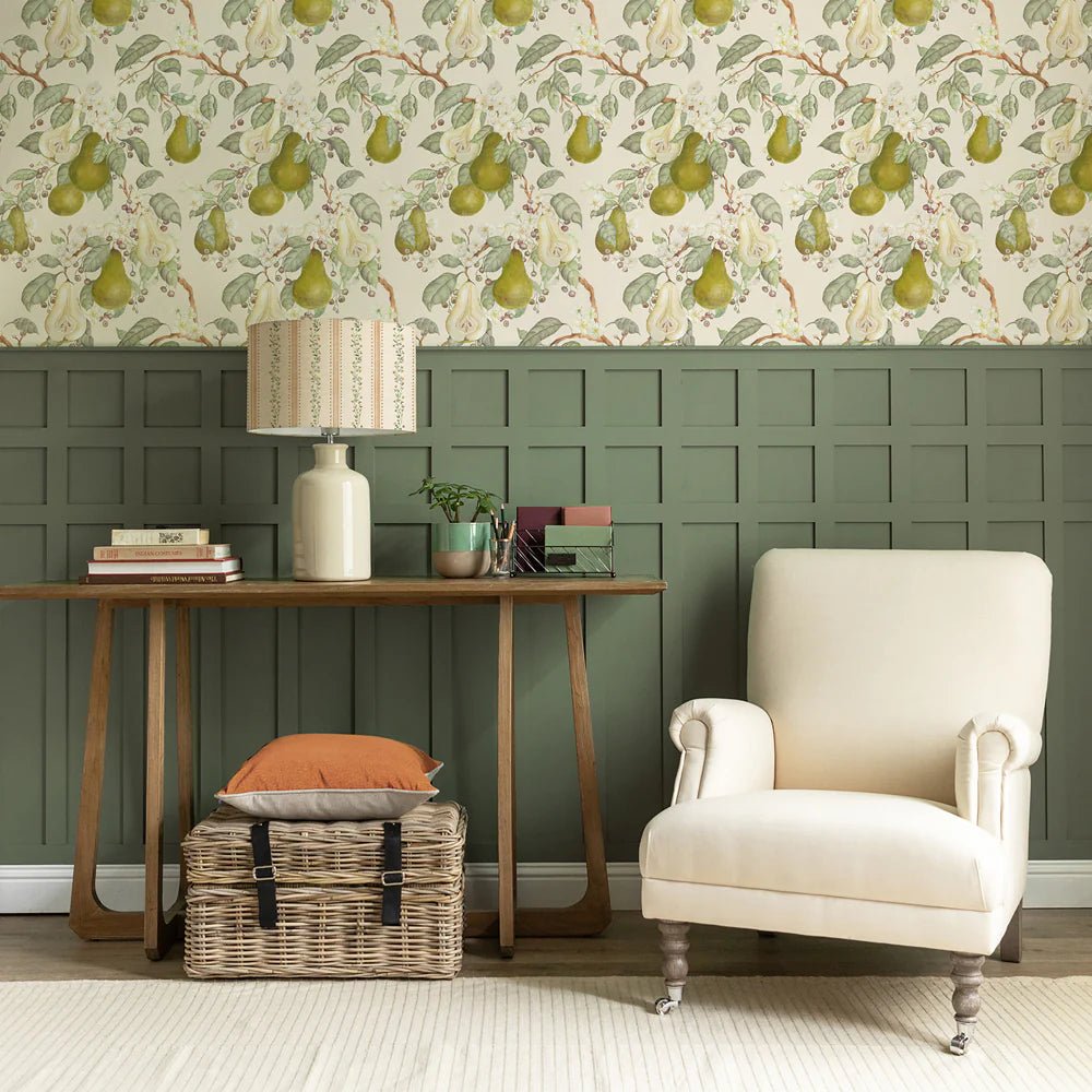 Pear Orchard Wallpaper - Cream - Voyage Maison - PORCHAR/WPO/CRE - Premier Wallcovering