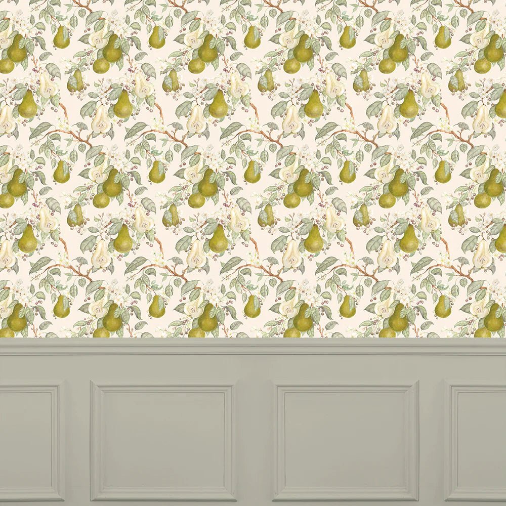 Pear Orchard Wallpaper - Cream - Voyage Maison - PORCHAR/WPO/CRE - Premier Wallcovering