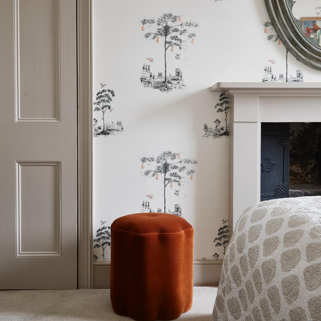 Pear Tree Wallpaper - Graphite - Andrew Martin - KKPTGR - Premier Wallcovering