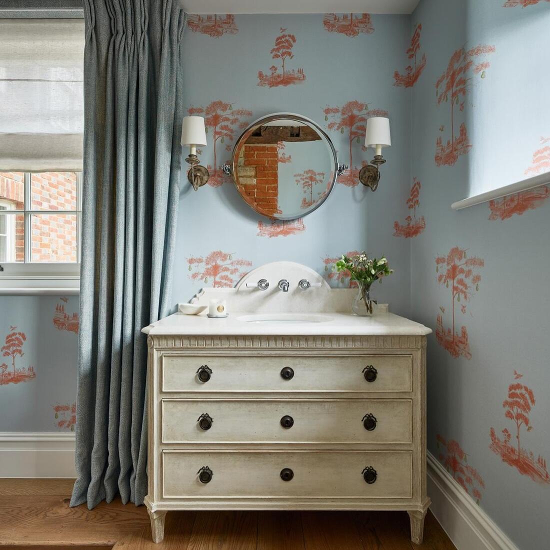 Pear Tree Wallpaper - Sunset Orange - Andrew Martin - KKPTSO - Premier Wallcovering