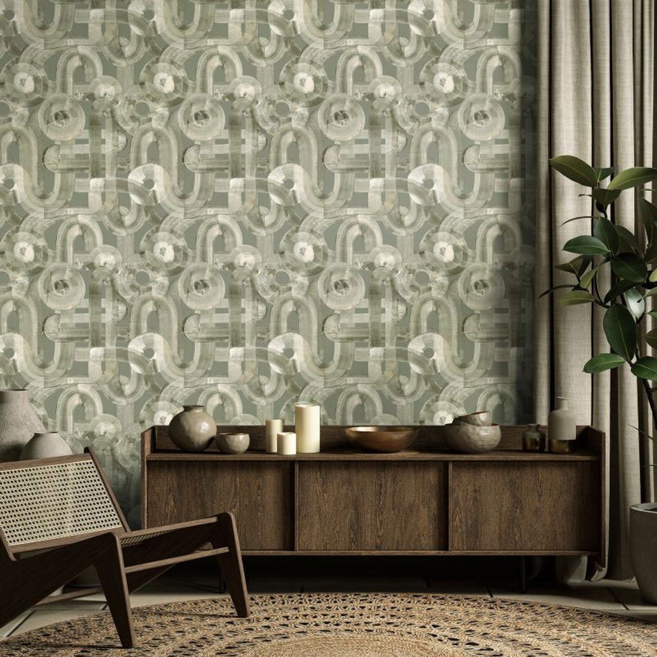 Penello Salt Wallpaper - Sage - Hohenberger - 65321 - Premier Wallcovering